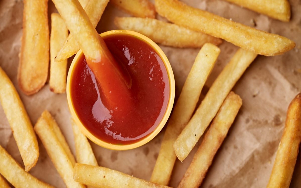 ketchup cup with french fries