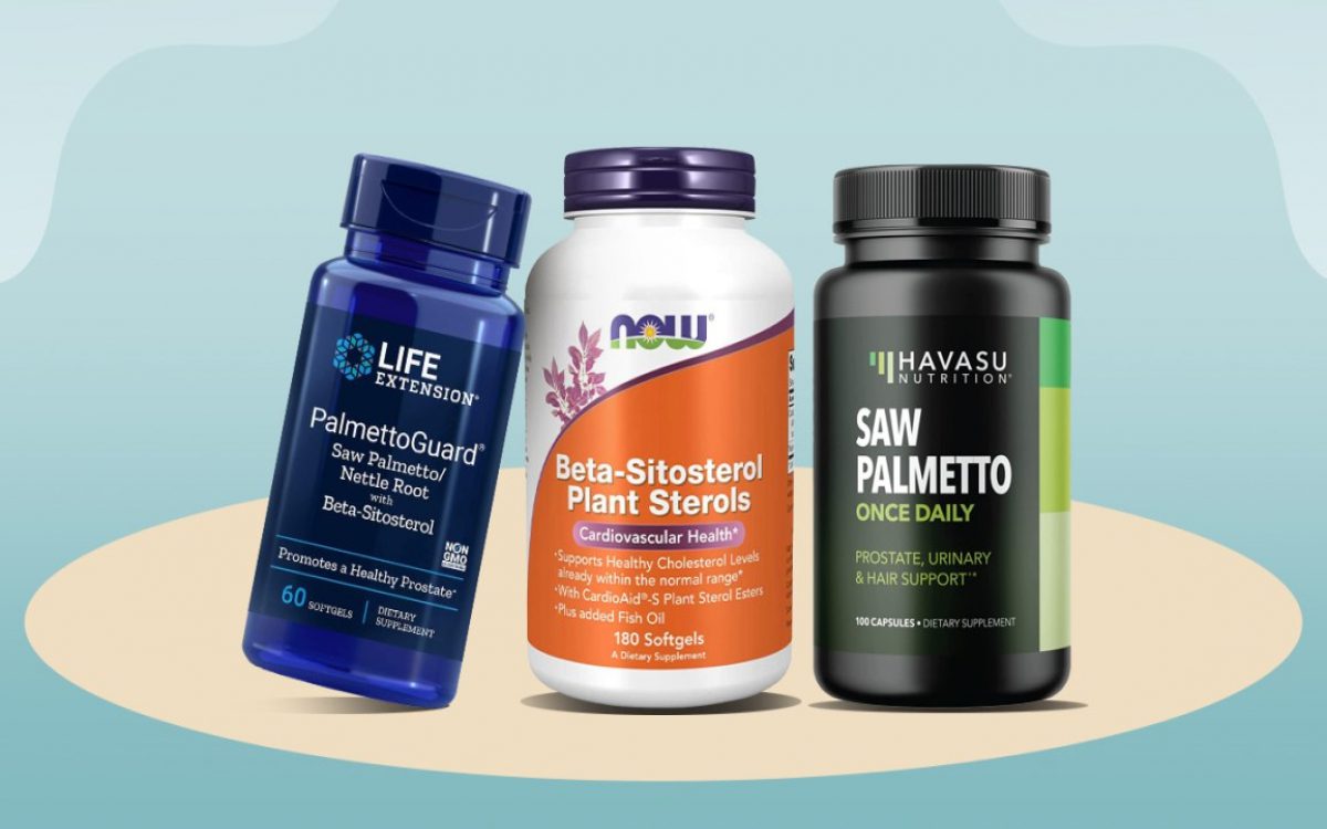 Three of the best prostate supplements, including Life Extension PalmettoGuard, NOW Beta Sitosterol, and Havasu Nutrition Saw Palmetto